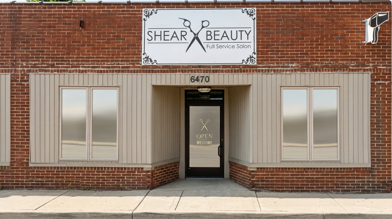 Shear Beauty Full Service Salon storefront in Marlette, Michigan